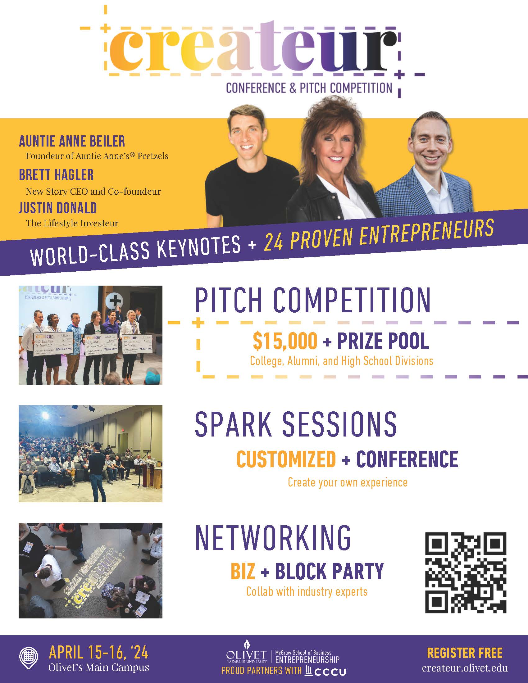 2024 Createur Conference and Pitch Competition Flyer