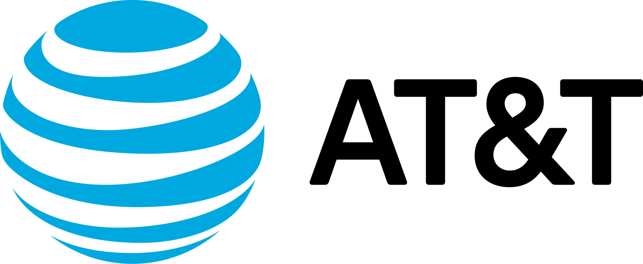 AT&T logo with a blue globe design and brand name on a white background.