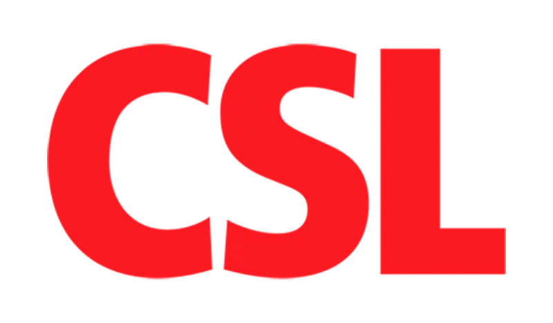 CSL logo in bold red letters.