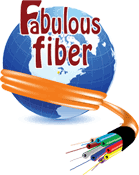 Fabulous Fiber logo with globe and wrapped fiber optic cable.
