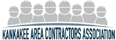 Kankakee Area Contractors Association logo featuring silhouettes of workers with hard hats.