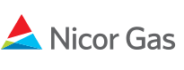 Nicor Gas logo featuring a colorful triangular design.